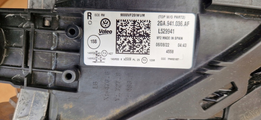 фото №9, Лампа t-roc lift 2ga941036af matrix комплектная nowa