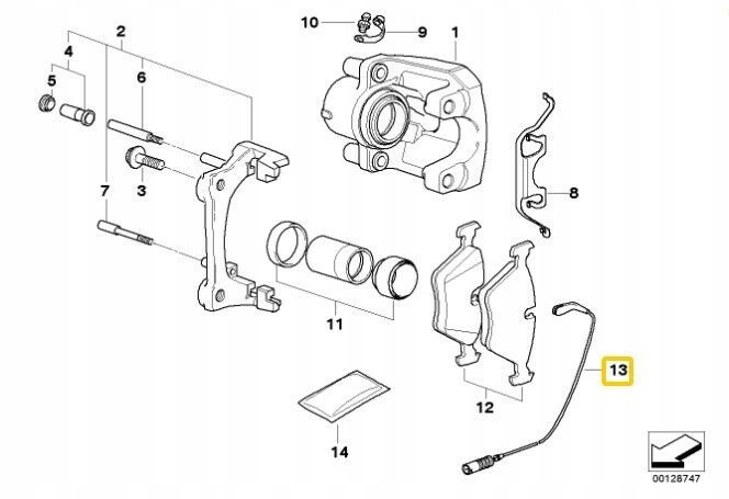 фото №6, Датчик износа тормозных колодок тормозных перед левый bmw e60 e61 e63