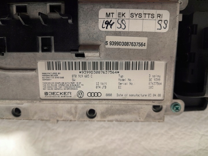 фото №7, Audi q7 4l счетчик навигация dekor панели приборной панели консоли 8t0919603c