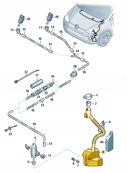 фото №1, Бак рідина омивача vw up!