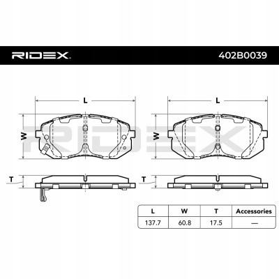 фото №2, Гальмівні колодки гальмівні ridex 402b0039