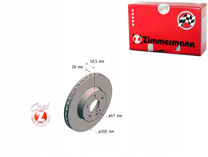 Купить Zimmermann комплект диск тормозных 17569 s c3m06