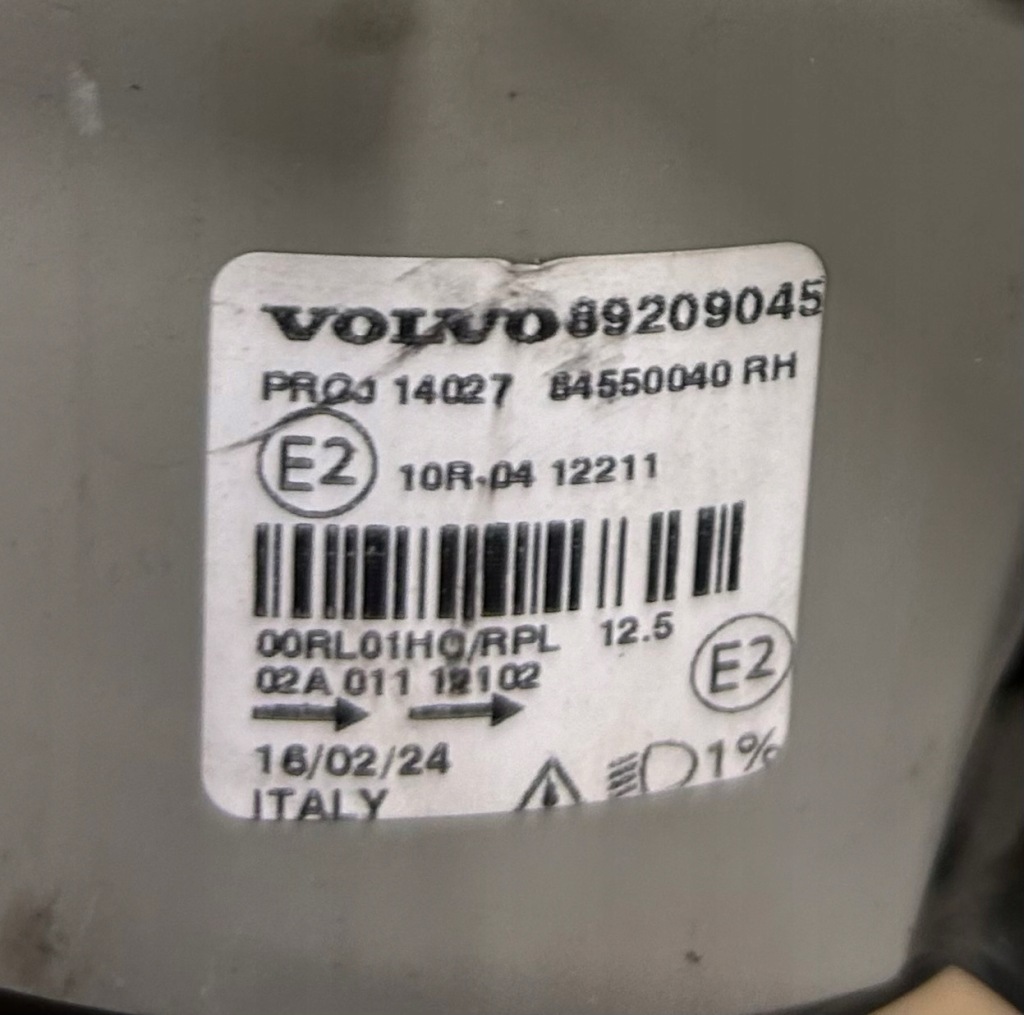 фото №5, Лампа фара rh volvo fl fe 89209045