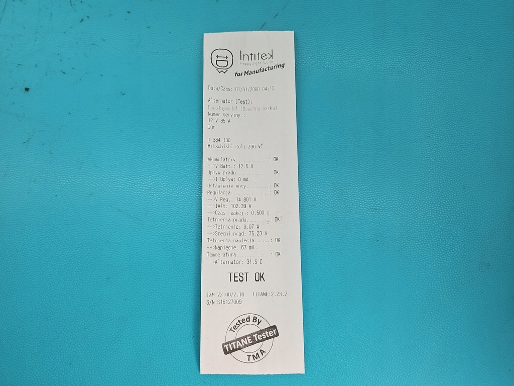 фото №7, Test генератор mitsubishi colt z30 vi 04-12 a5tg1691ze 1.1 12v