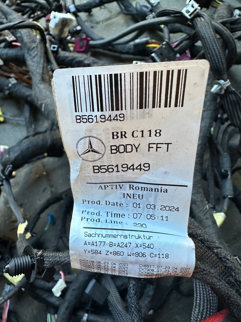 фото №1, Mercedes cla w177 жгут салона