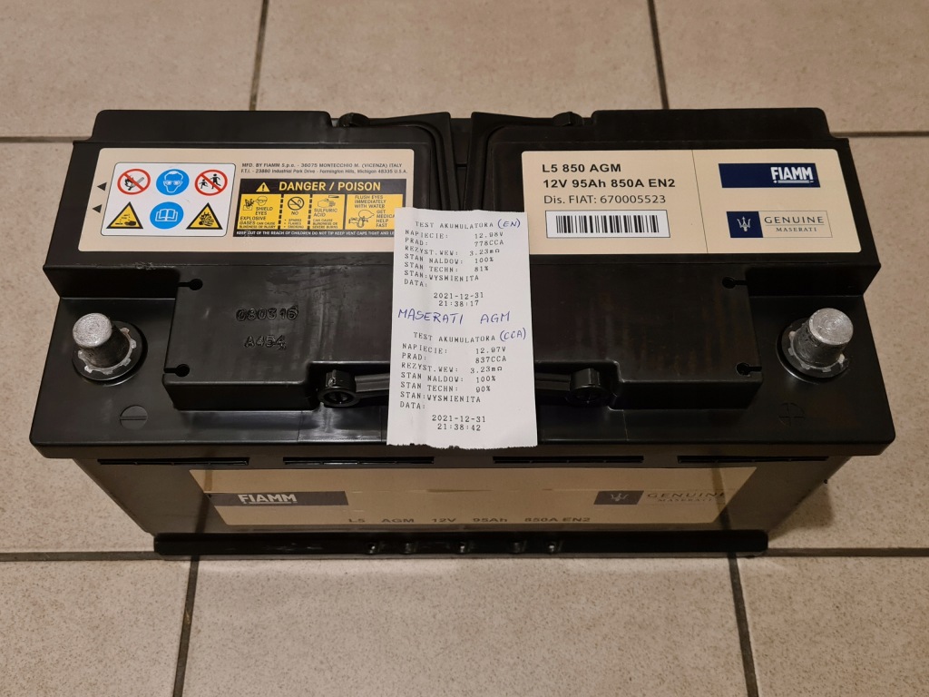 Купить Аккумулятор maserati agm - 95ah 850a оригинал!
