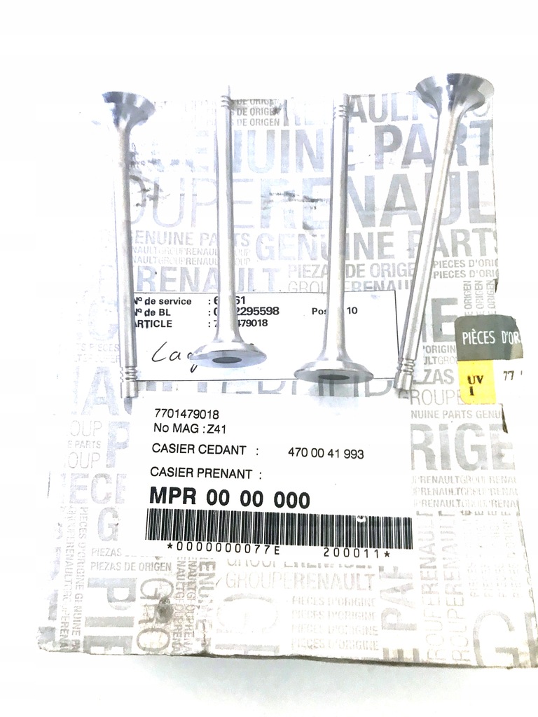 фото №1, Клапан клапаны 8201627433 7701479018 renault 2.3 dci