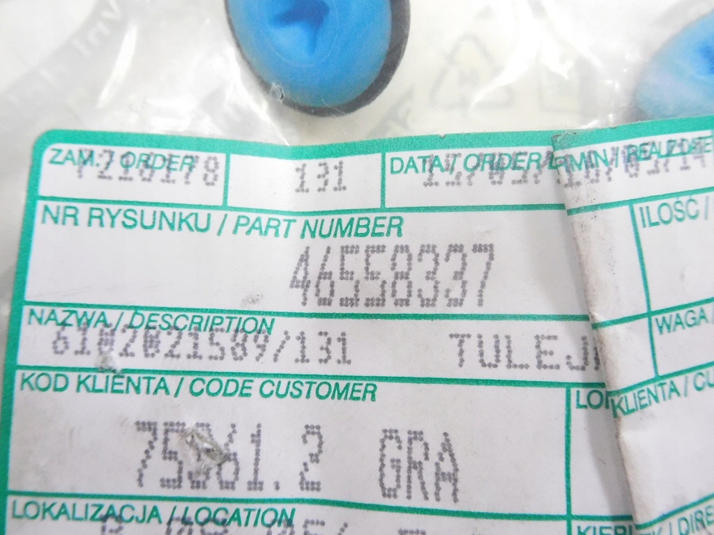 фото №7, Кліпса кронштейн накладки двері лівий задня fiat panda оригінальний номер 46558337