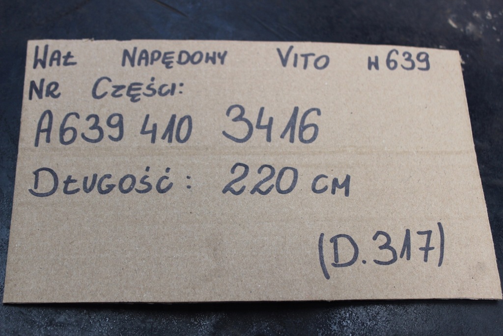 фото №16, Mercedes vito w639 wał привідний 3-częściowy 220 cm a6394103416