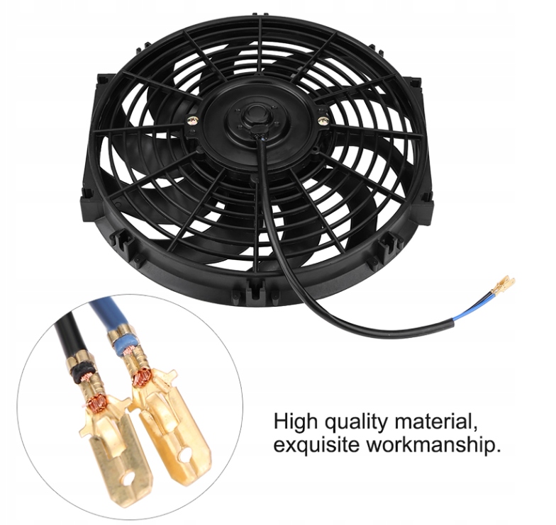 фото №8, Универсальный вентилятор радиатора 12v 80w чёрный