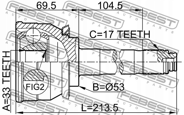 фото №3, Шарнір привідний зовнішній перед isuzu mu rodeo
