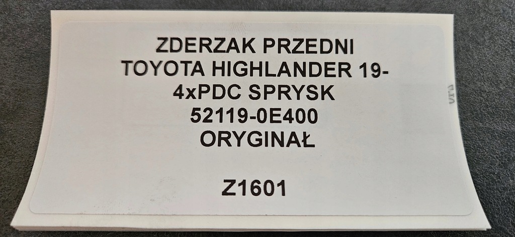 фото №11, Бампер передний решётка радиатора toyota highlander iv 19- pdc омыватель оригинал 52119-