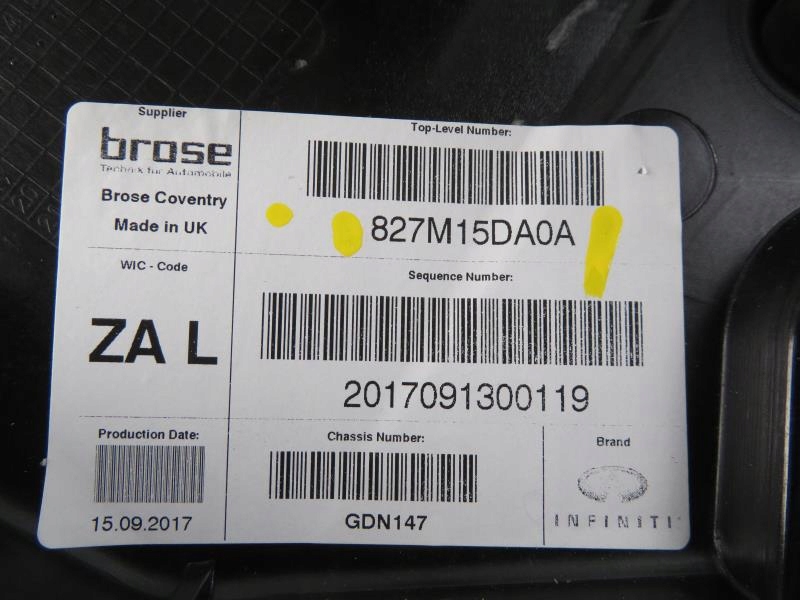 фото №9, Подъемник стекло левый задний infiniti q30