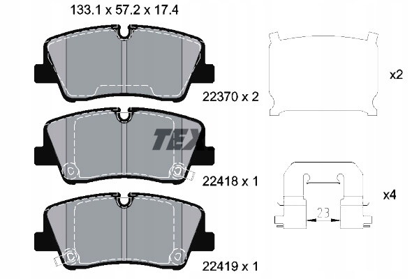 фото №1, Textar 2241801 набор тормозных колодок тормозных, тормоза дисковые