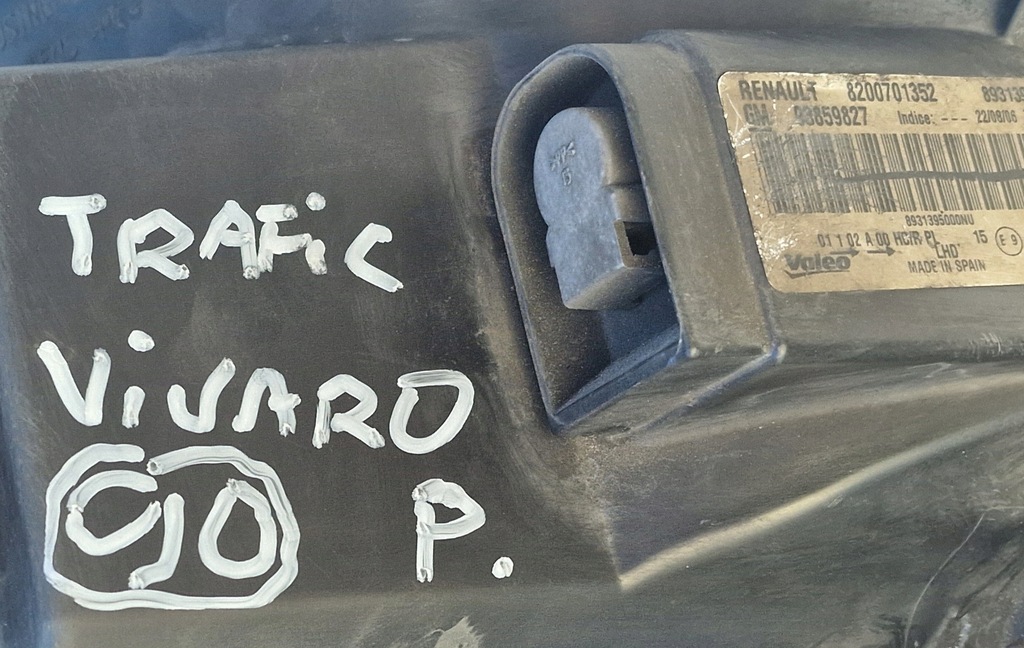 фото №10, Trafic vivaro primastar фара левый 8200701352 90