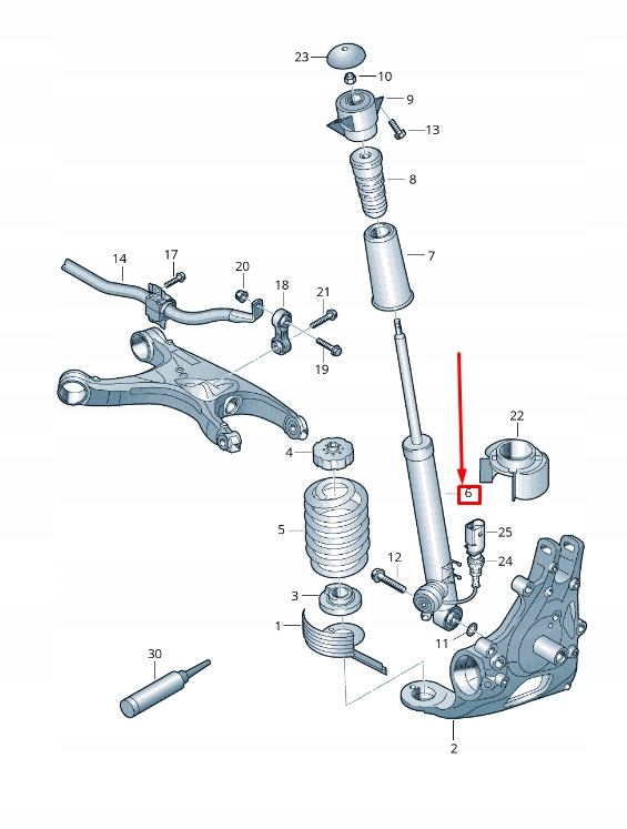 фото №1, Audi q5 8r rear gas shock абсорбер 8r0513035p