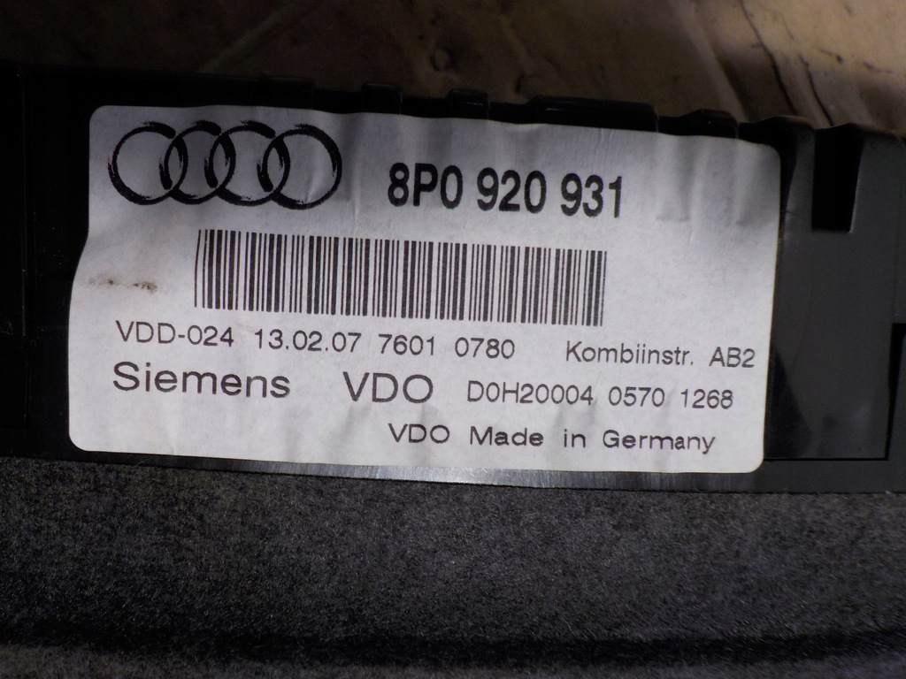 фото №9, Audi a3 8p s-line 2.0tdi приборы / приборы 8p0920931