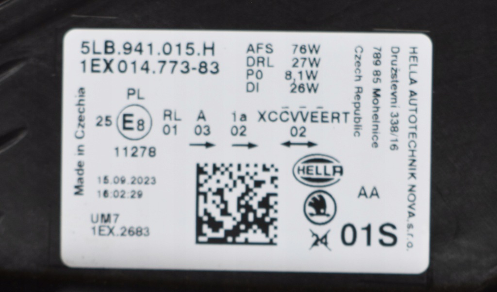 фото №14, Skoda enyaq 5lb лампа левая перед передняя crystal org eu 5lb941015h