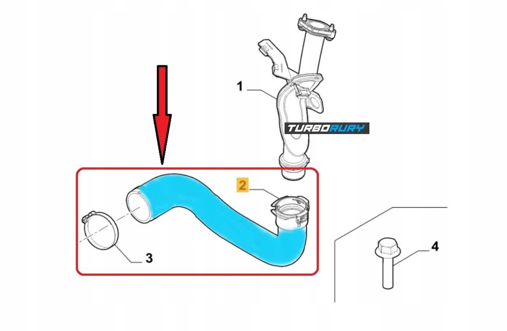 Шланг труба патрубок turbo інтеркулер fiat tipo 1.3 d 52209216 силікон Зі Шроту