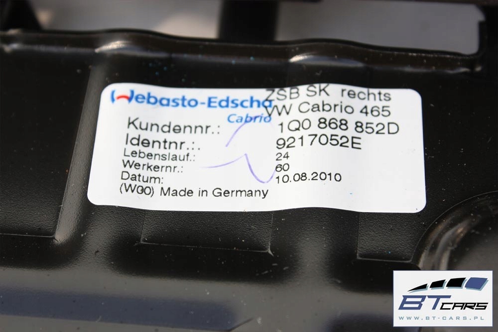 фото №6, Vw eos заглушка бардачка дах 1q0868851d 1q0868852d 1q0 868 851 d 1q0 868 8