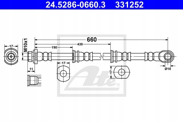 Ate шланг тормоза elast. Цена