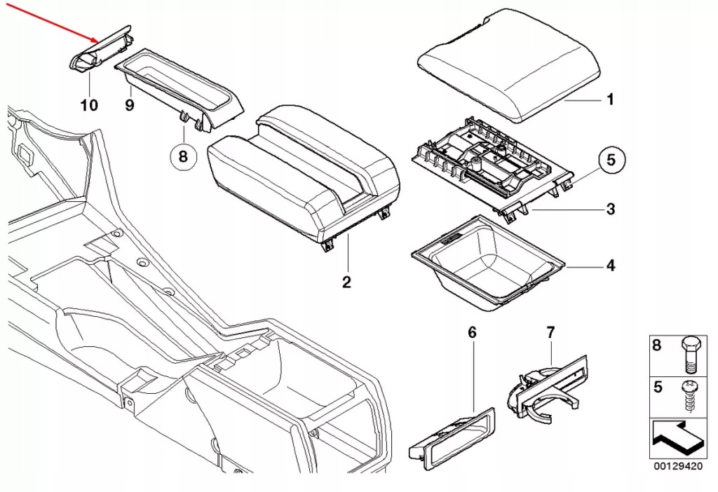 Bmw 5 e39 держатель подлокотник 51167141735 7141735 в Украине