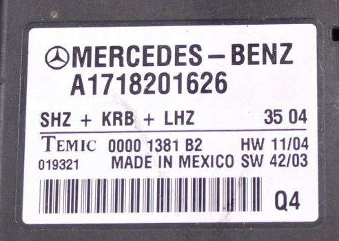 фото №2, Модуль сидіння mercedes slk w171 r171 a1718201626