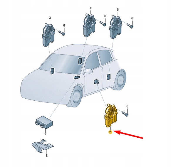 фото №1, Skoda fabia 5j передняя часть left window регулятор двигатель rhd 6y1959802sk5