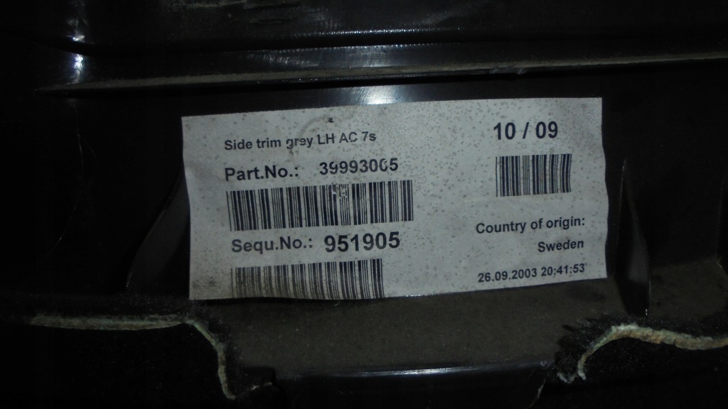 фото №8, Обшивка багажника левый volvo xc90 2.9 bt 2003