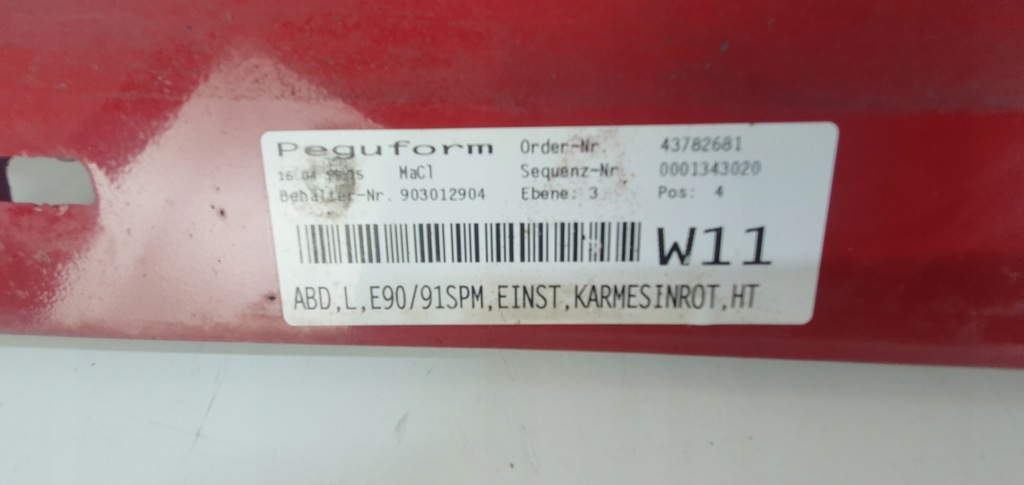 фото №6, Bmw e90 молдинг порог m-pakiet karmesin kpl 4