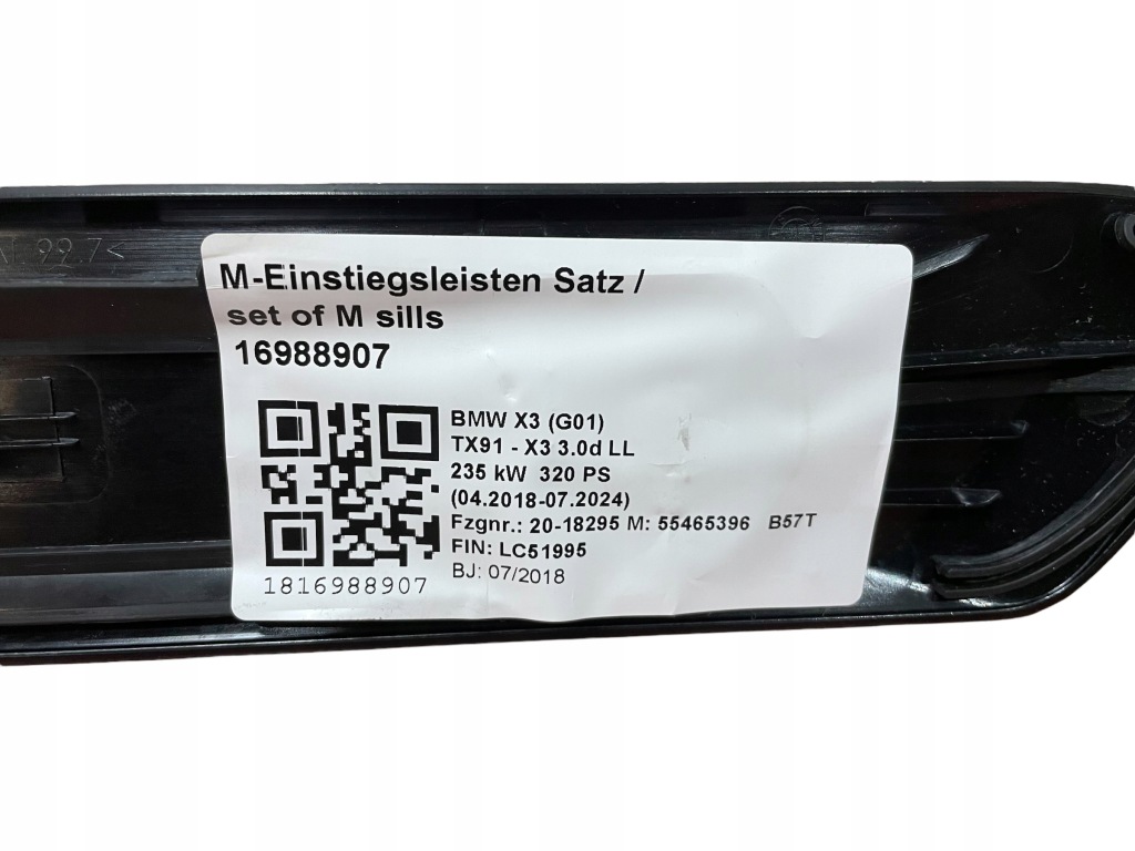 фото №6, Молдинг порог m-pakiet bmw x3 g01 x4 g02 m40d