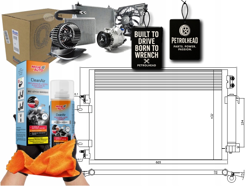 Купити Конденсатор кондиціонера dodge caliber jeep compass #petrolhead pro+ kit9