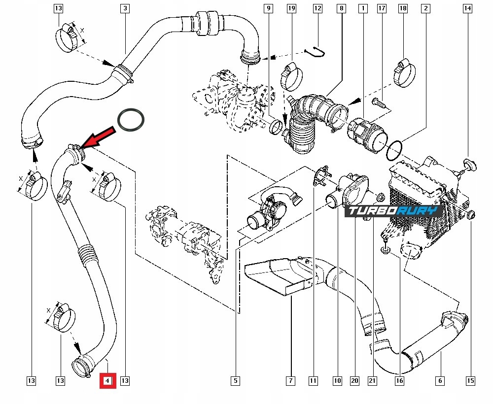 Прокладка уплотнительное кольцо do труба пабтрубок  turbo renault megane ii 1.5 dci 8200590198 в Украине