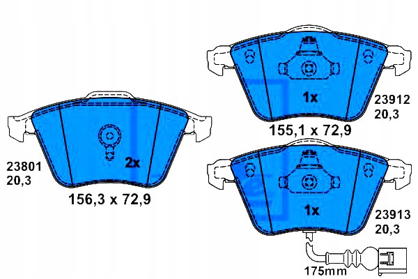 фото №1, Ate тормозные колодки тормозные vw перед golf scirocco 1,2-2,
