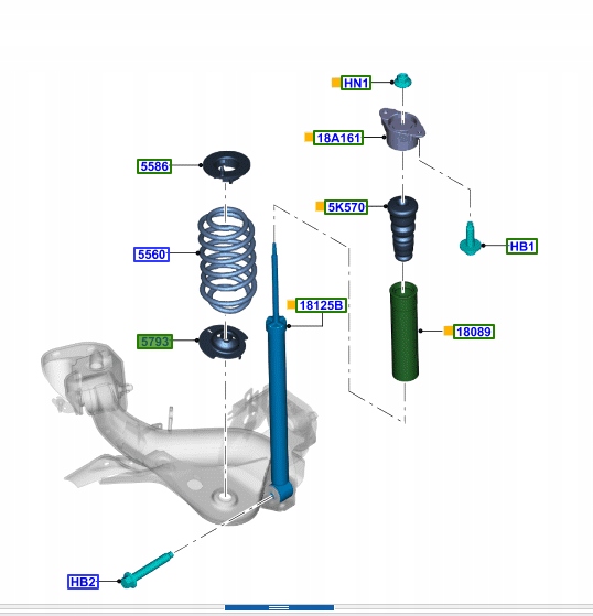 фото №4, Роз'єм пружини задня b-max ecosport fiesta courier