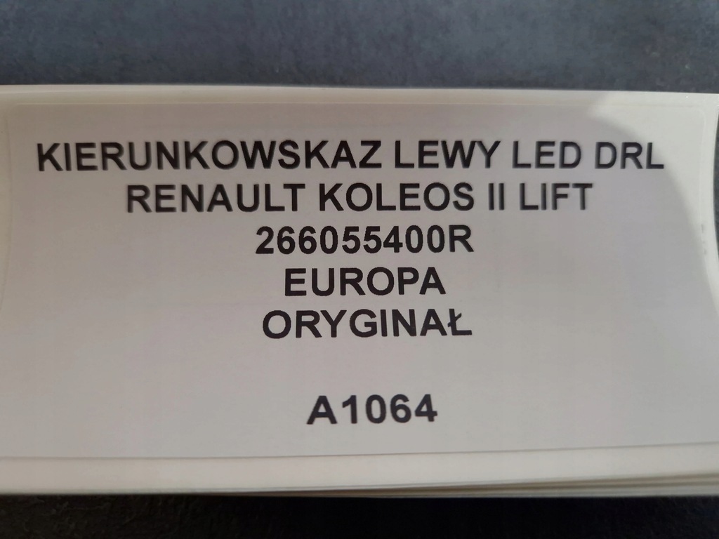 фото №9, Поворотник левый led drl renault koleos ii lift оригинал 266055400r