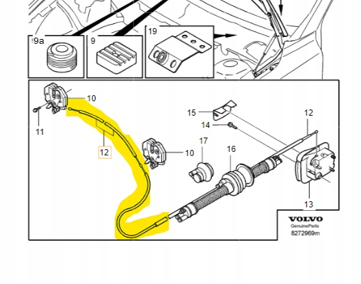 фото №2, Трос відкривання капот volvo