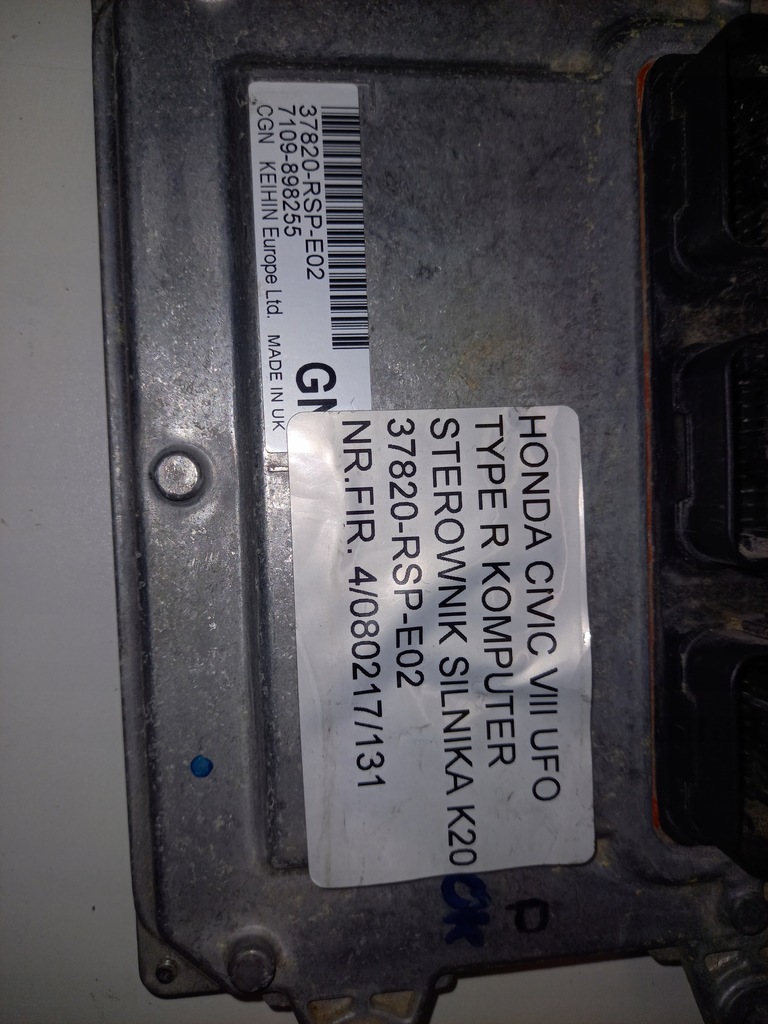 фото №7, Civic viii ufo ecu type r бортовой компьютер 37820-rsp-e02