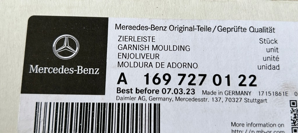 фото №6, Молдинг хром двері ліва перед mercedes a 169