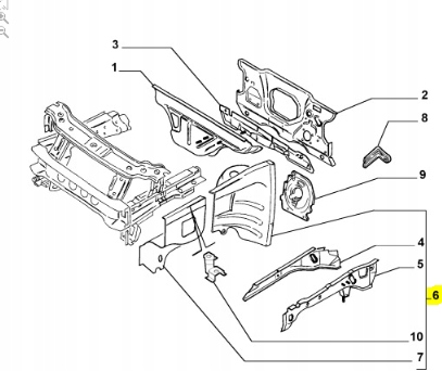фото №6, Корпус рамы перед fiat palio оригинальный номер 71712450