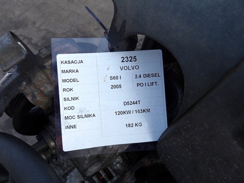 фото №7, Volvo s60 2,4d двигатель kompletny d5244t 120kw 163km