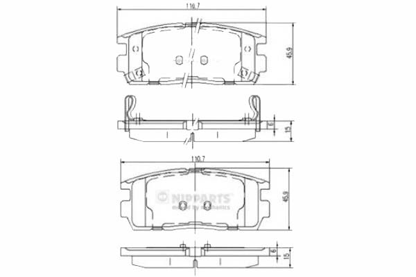фото №1, Nipparts гальмівні колодки гальмівні chevrolet captiva 2.2 d