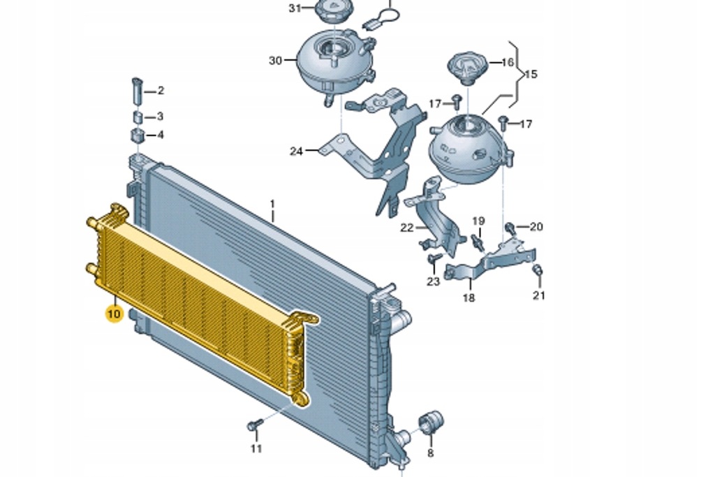 фото №8, Audi q5 fy радиатор дополнительная nowa оригинальная 80a145804f