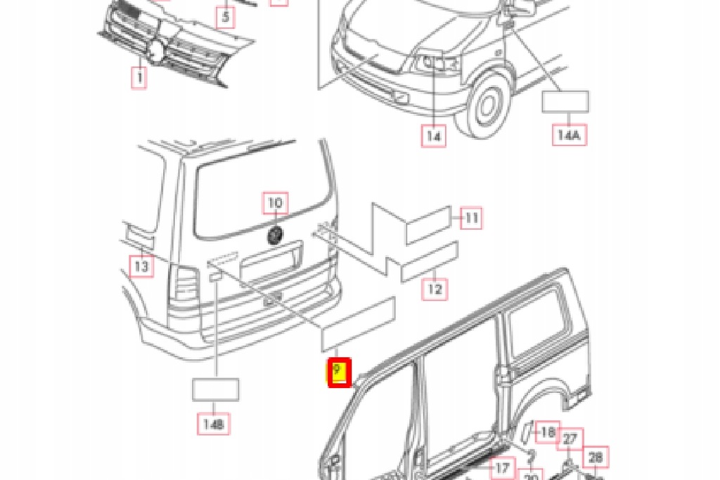 фото №9, Vw transporter v емблема na задня кришка багажника новий оригінальний 7h98536