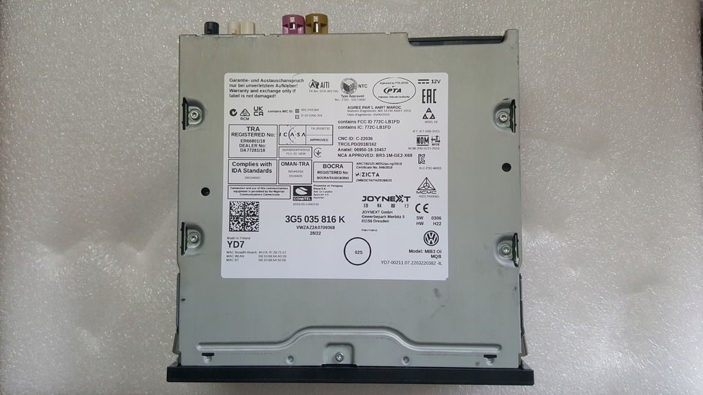 фото №9, Навігація мультимедіа mmi mib3 vw arteon passat touran t-roc 3g5035816k