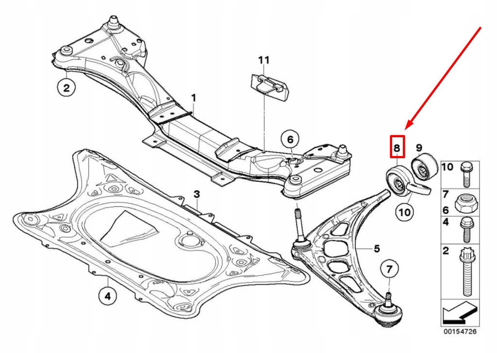 фото №9, Bmw z4 coupe e86 передняя часть left управление arm retainer 7836862 31107836862