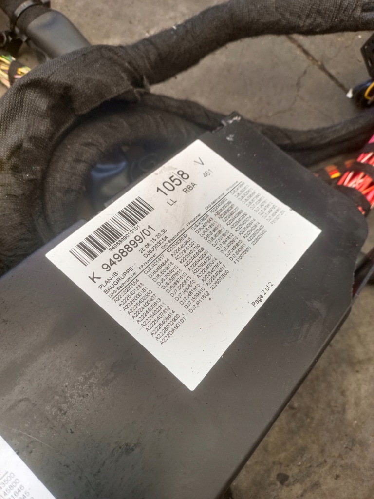 Mercedes s550 w222 13-20 жгут электропроводка a2225402040 америка Оригинал