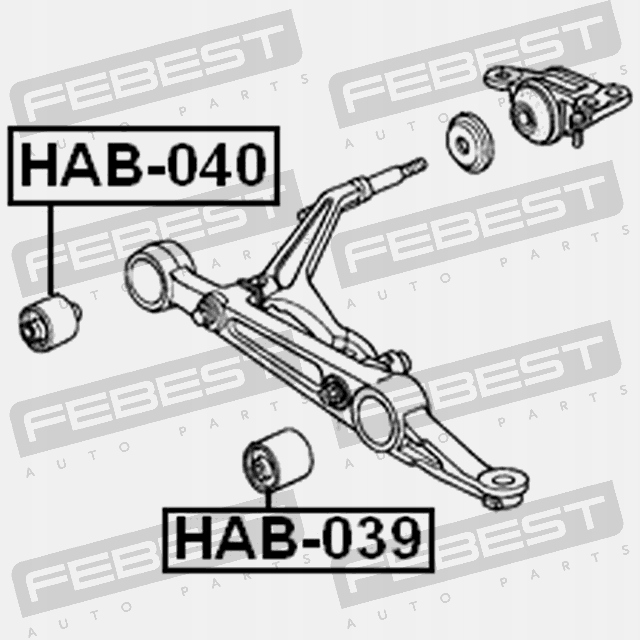 фото №16, Сайлентблок передньої важіль нижній honda integra 4d db6 jp | hab-040 febes