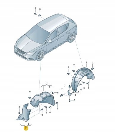фото №5, Підкрилок передні seat leon 5f0854815l оригінал