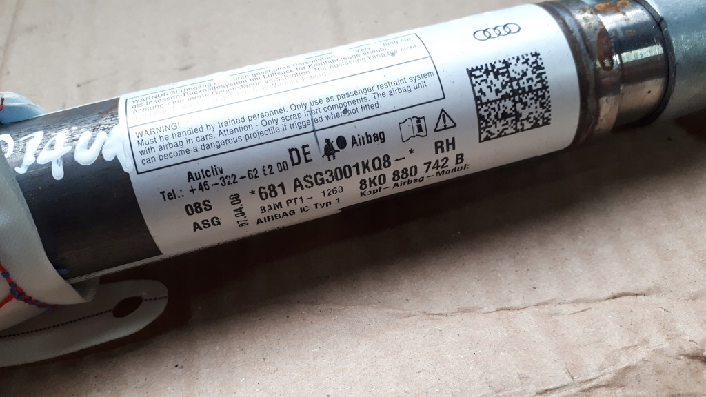 фото №6, A4 b8 s4 шторка безпеки air bag повітряна права org